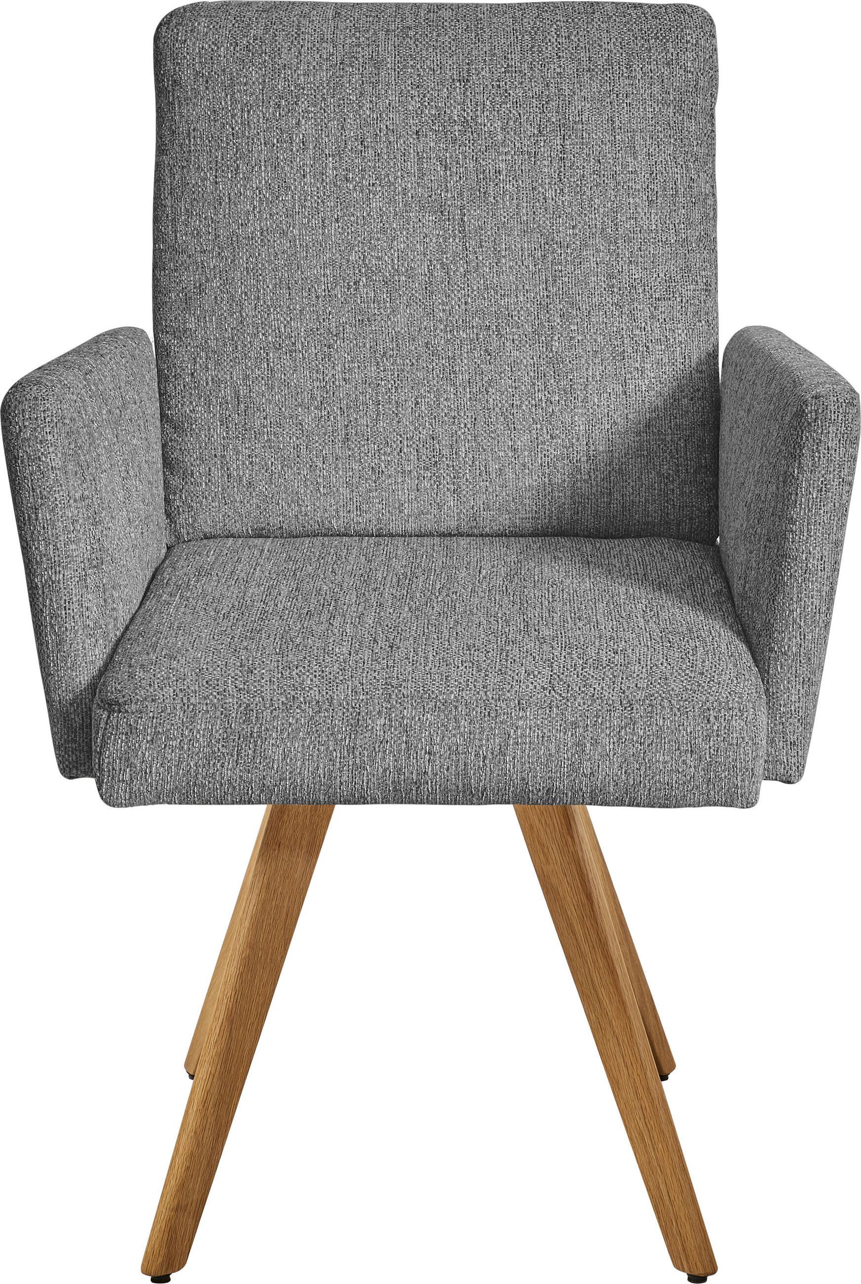 ARMLEHNSTUHL  in Chenille  - Eichefarben/Hellgrau, Design, Holz/Textil (56/92/60cm) - Dieter Knoll