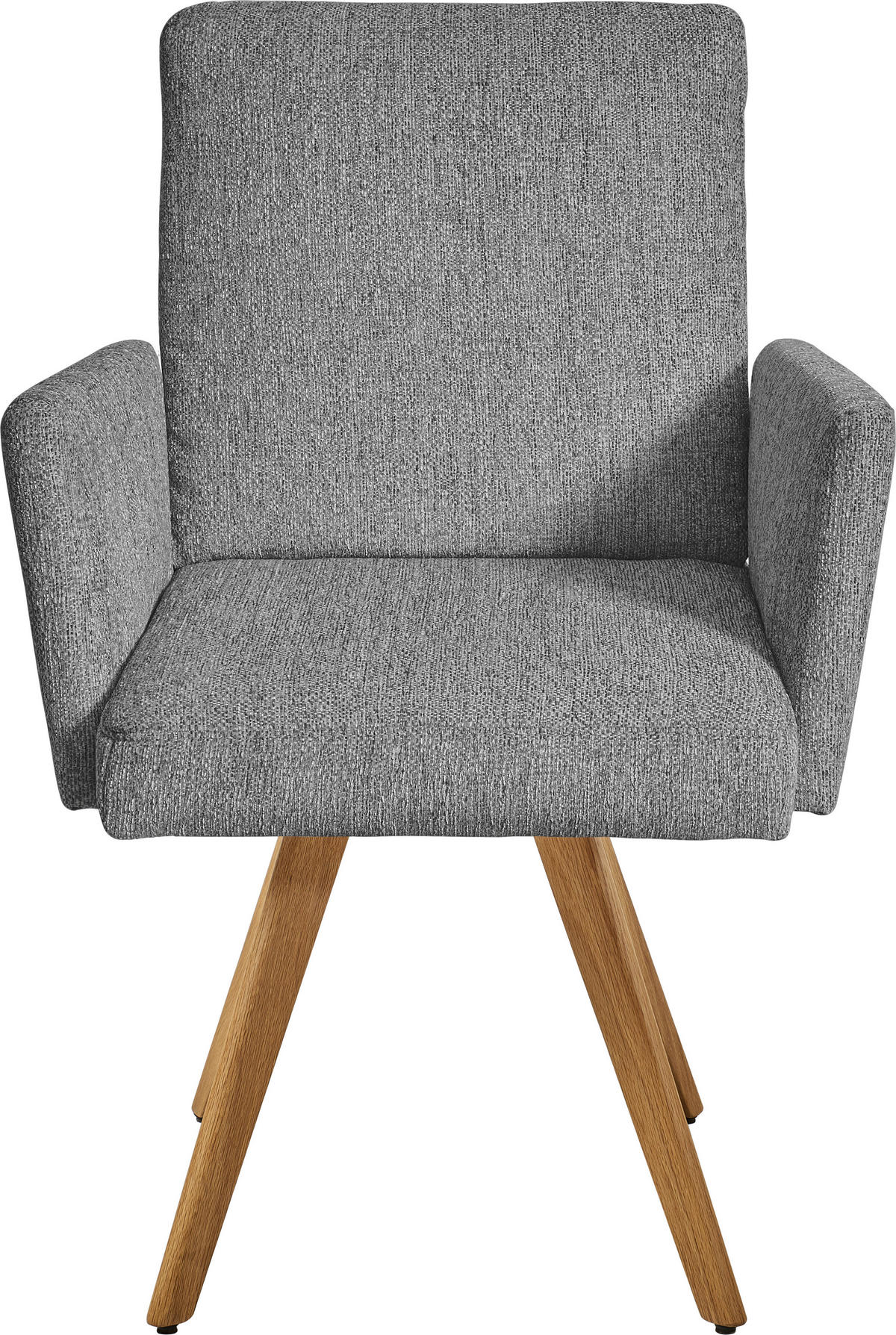 ARMLEHNSTUHL  in Chenille  - Eichefarben/Hellgrau, Design, Holz/Textil (56/92/60cm) - Dieter Knoll