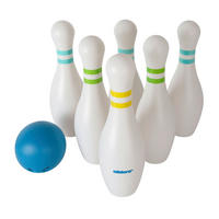 OUTDOORSPIEL XXL Bowling Blau, Weiß, Hellblau, Hellgelb, Pastellgrün  - Blau/Pastellgrün, Basics, Kunststoff/Textil (13/38,5/13cm) - alldoro