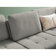 ECKSOFA in Chenille Silberfarben  - Silberfarben/Schwarz, Natur, Textil/Metall (288/233cm) - Valnatura