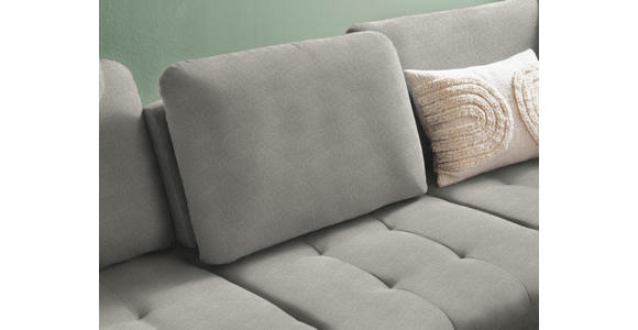 ECKSOFA in Chenille Silberfarben  - Silberfarben/Schwarz, Natur, Textil/Metall (288/233cm) - Valnatura