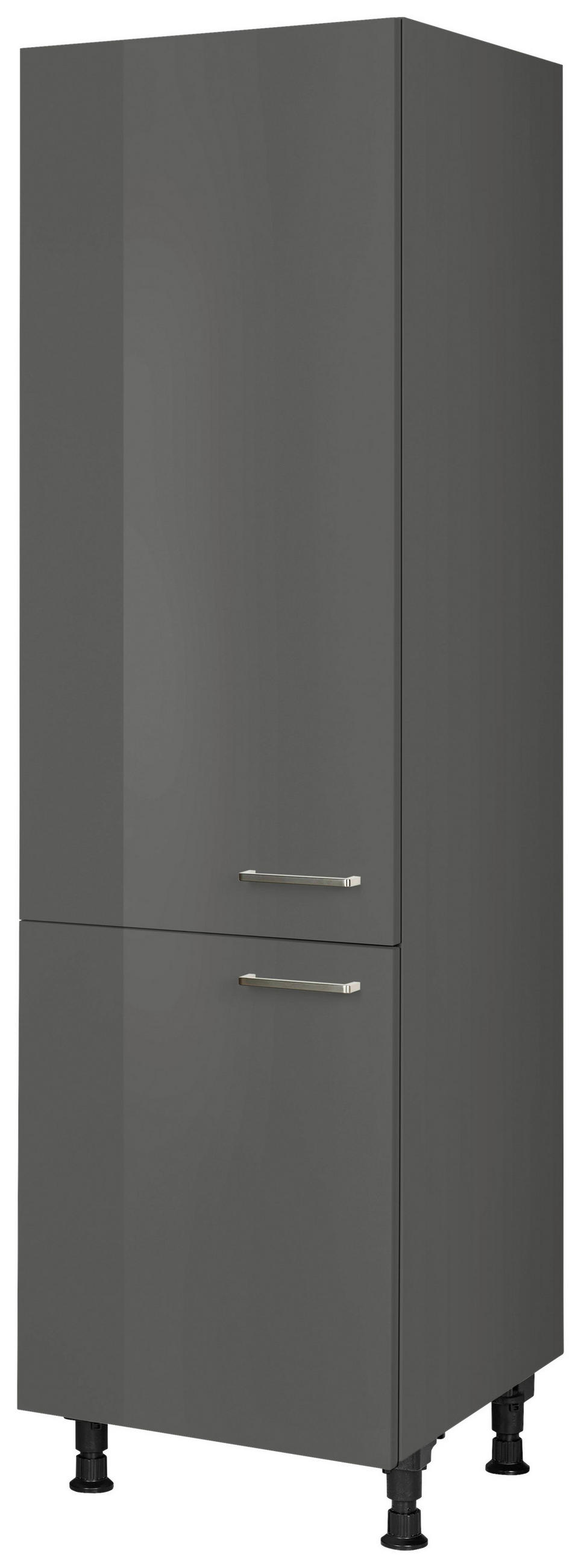 GERÄTEUMBAUSCHRANK 60/216,6/58 cm  in Schieferfarben  - Schieferfarben/Edelstahlfarben, MODERN, Holzwerkstoff/Metall (60/216,6/58cm) - Nobilia