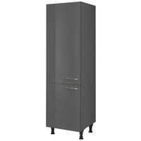 GERÄTEUMBAUSCHRANK 60/216,6/58 cm  Schieferfarben  - Schieferfarben/Edelstahlfarben, Modern, Holzwerkstoff/Metall (60/216,6/58cm) - Nobilia