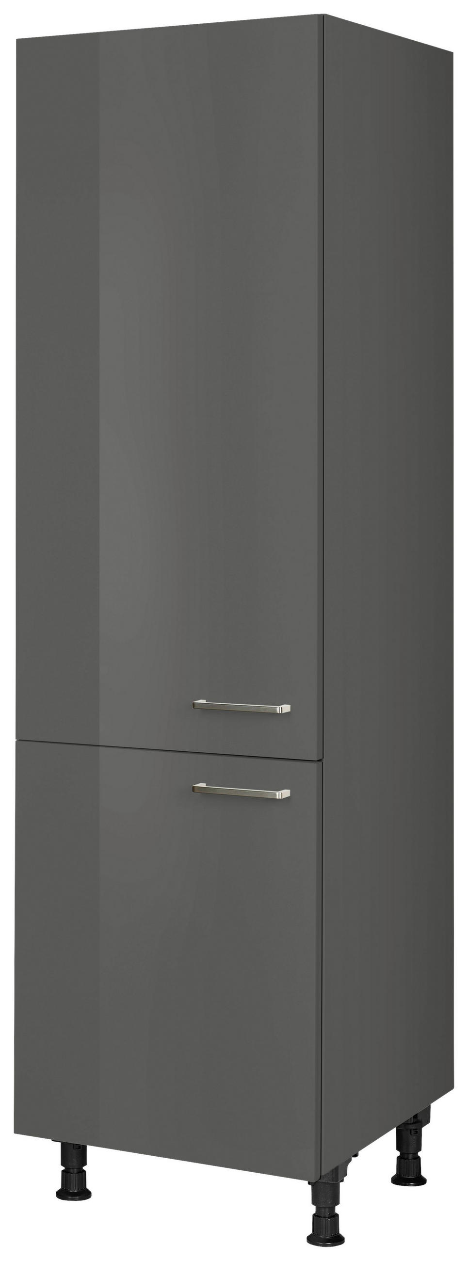 GERÄTEUMBAUSCHRANK 60/216,6/58 cm  Schieferfarben  - Schieferfarben/Edelstahlfarben, Modern, Holzwerkstoff/Metall (60/216,6/58cm) - Nobilia