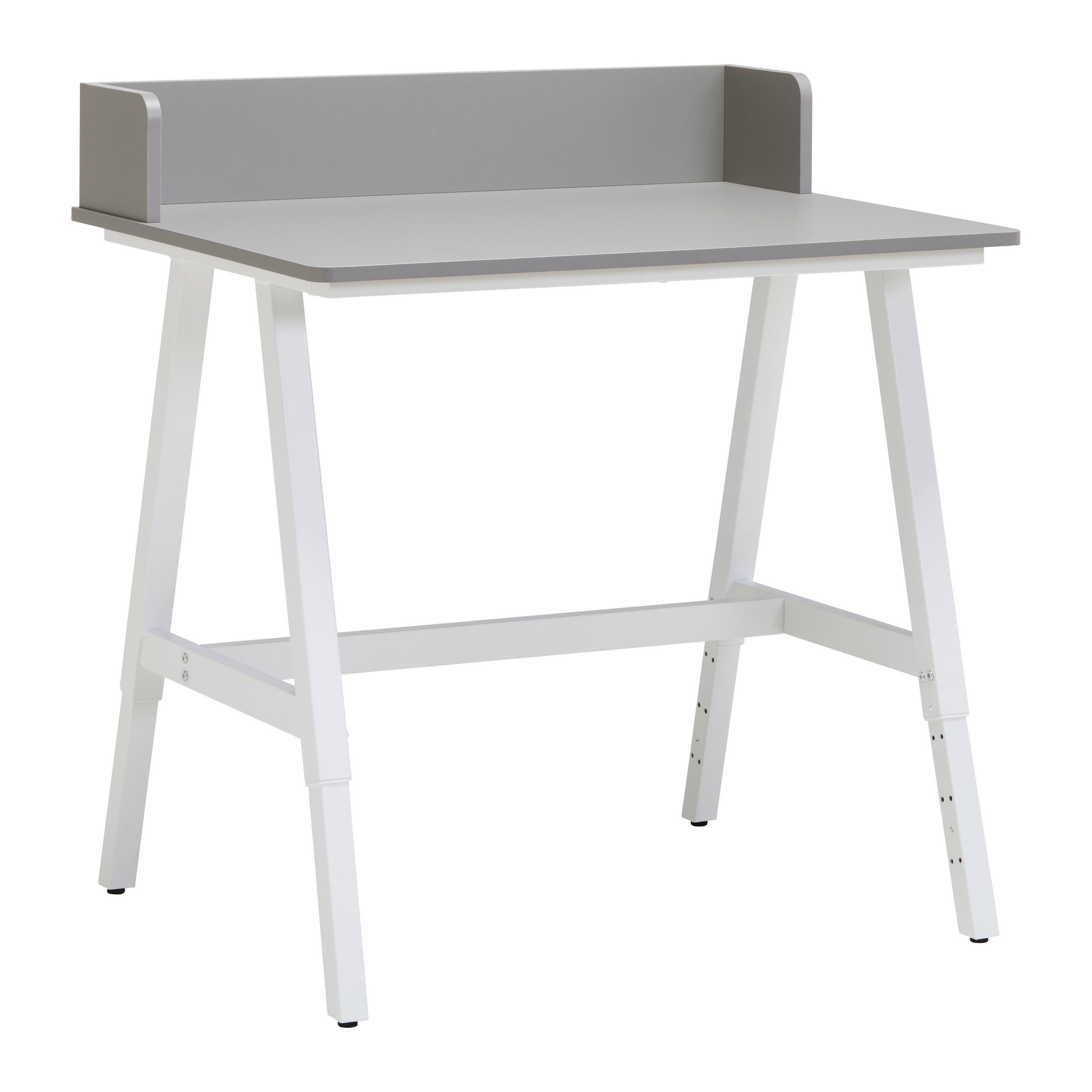 PISAĆI STOL  siva, bijela  metal  - bijela/siva, Moderno, drvni materijal/metal (80/54-85/60cm)
