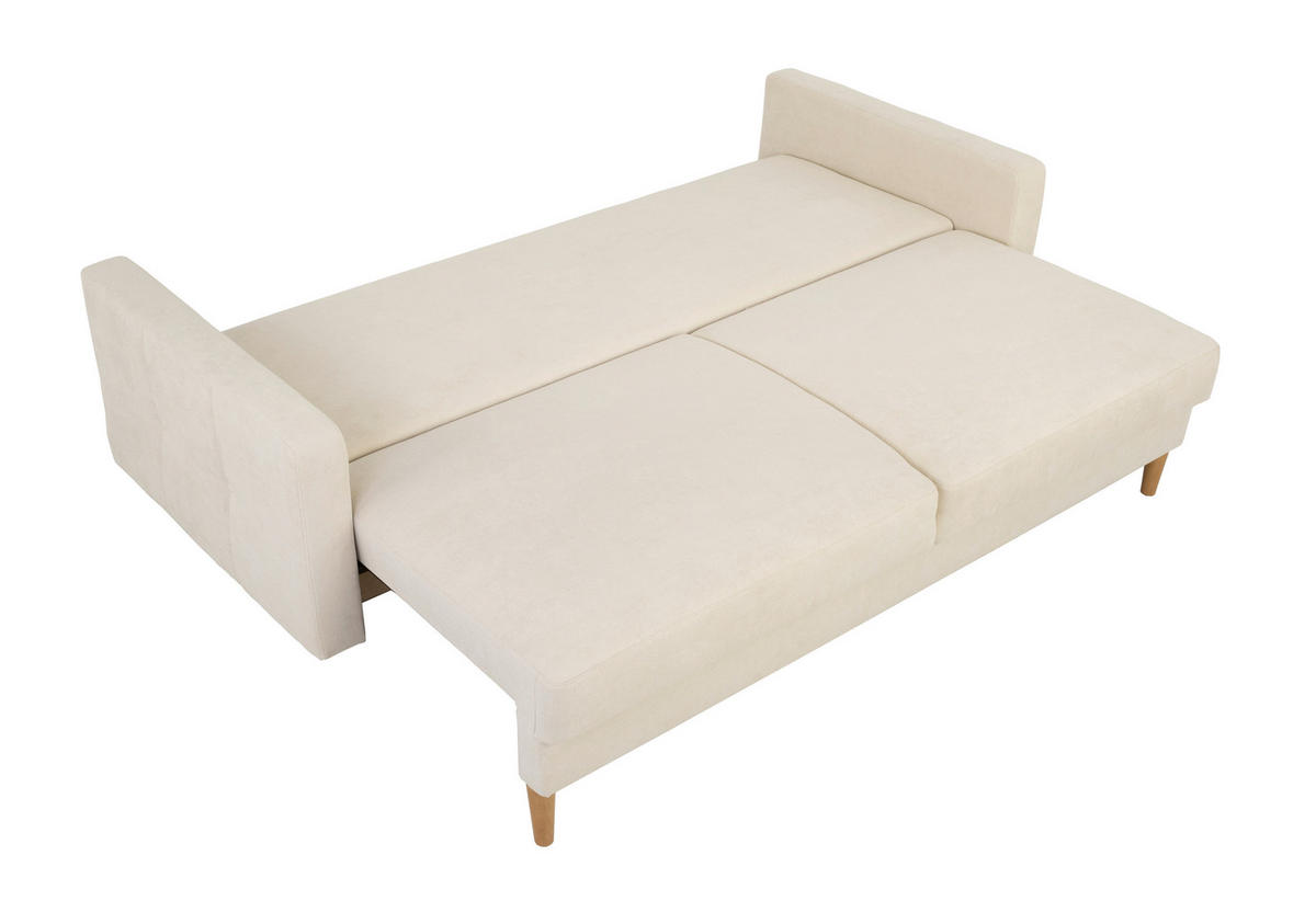 SCHLAFSOFA in Beige  - Beige/Buchefarben, Design, Holz/Textil (222/93/99cm) - MID.YOU
