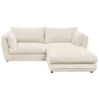 ECKSOFA Beige Mikrovelours  - Beige/Schwarz, KONVENTIONELL, Kunststoff/Textil (240/192cm) - MID.YOU