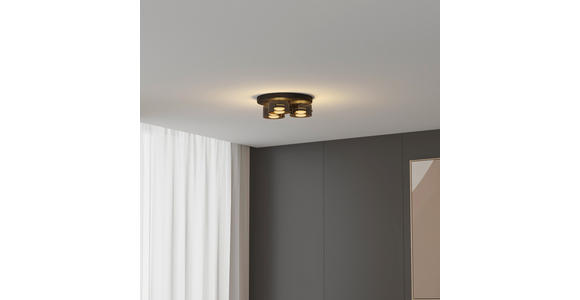 LED-DECKENLEUCHTE 41/12 cm   - Schwarz, Design, Glas/Kunststoff (41/12cm) - Novel