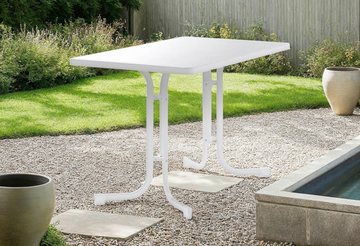 GARTENTISCH 115/70/72 cm Holzwerkstoff rechteckig  - Weiß, MODERN, Holzwerkstoff/Metall (115/70/72cm) - Sieger