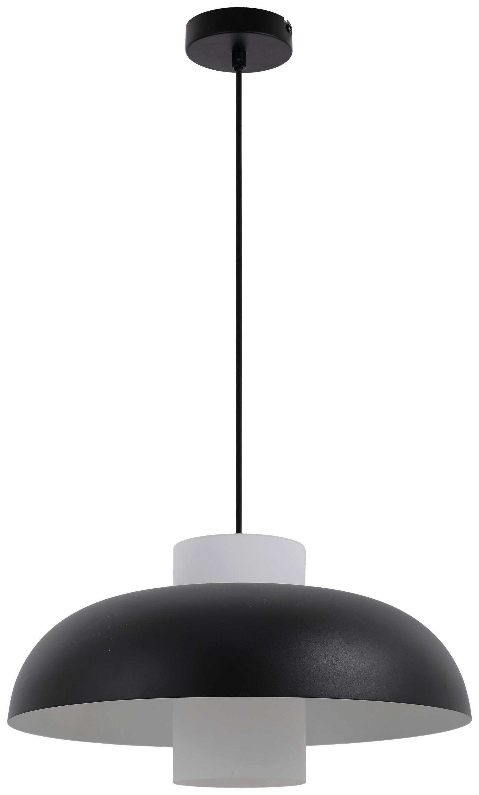 HÄNGELEUCHTE 38/120 cm   - Schwarz/Weiß, Trend, Glas/Metall (38/120cm) - Collet's Monde