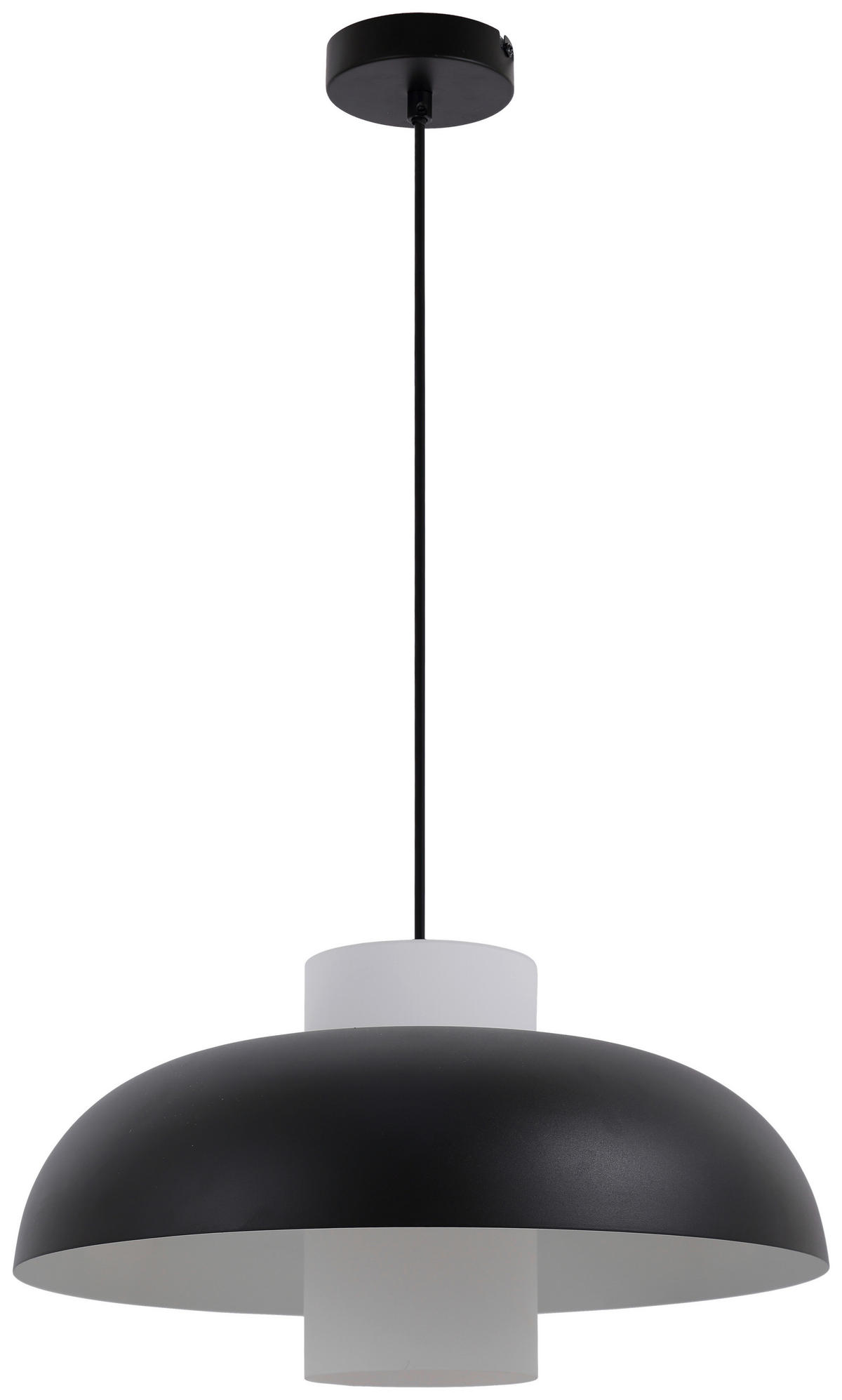 HÄNGELEUCHTE 38/120 cm   - Schwarz/Weiß, Trend, Glas/Metall (38/120cm) - Collet's Monde