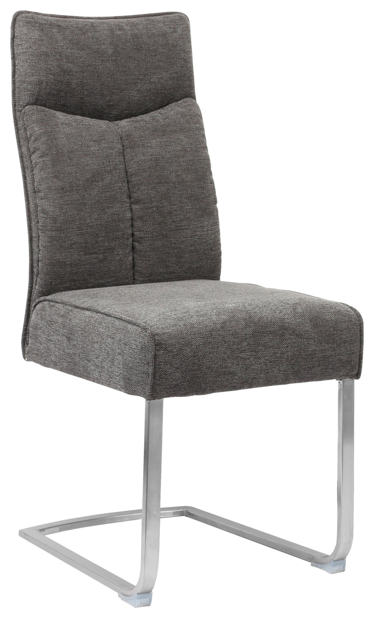 STOLIČKA S PRUŽNÝM PODNOŽÍM, tkaná textília, sivá, farba ušľachtilej ocele - sivá/farba ušľachtilej ocele, Design, kov/textil (44/102/64cm) - Novel