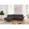 ECKSOFA ROCHELLE E Graphitfarben Flachgewebe  - Schwarz/Graphitfarben, KONVENTIONELL, Textil/Metall (216/240cm) - Sit & More