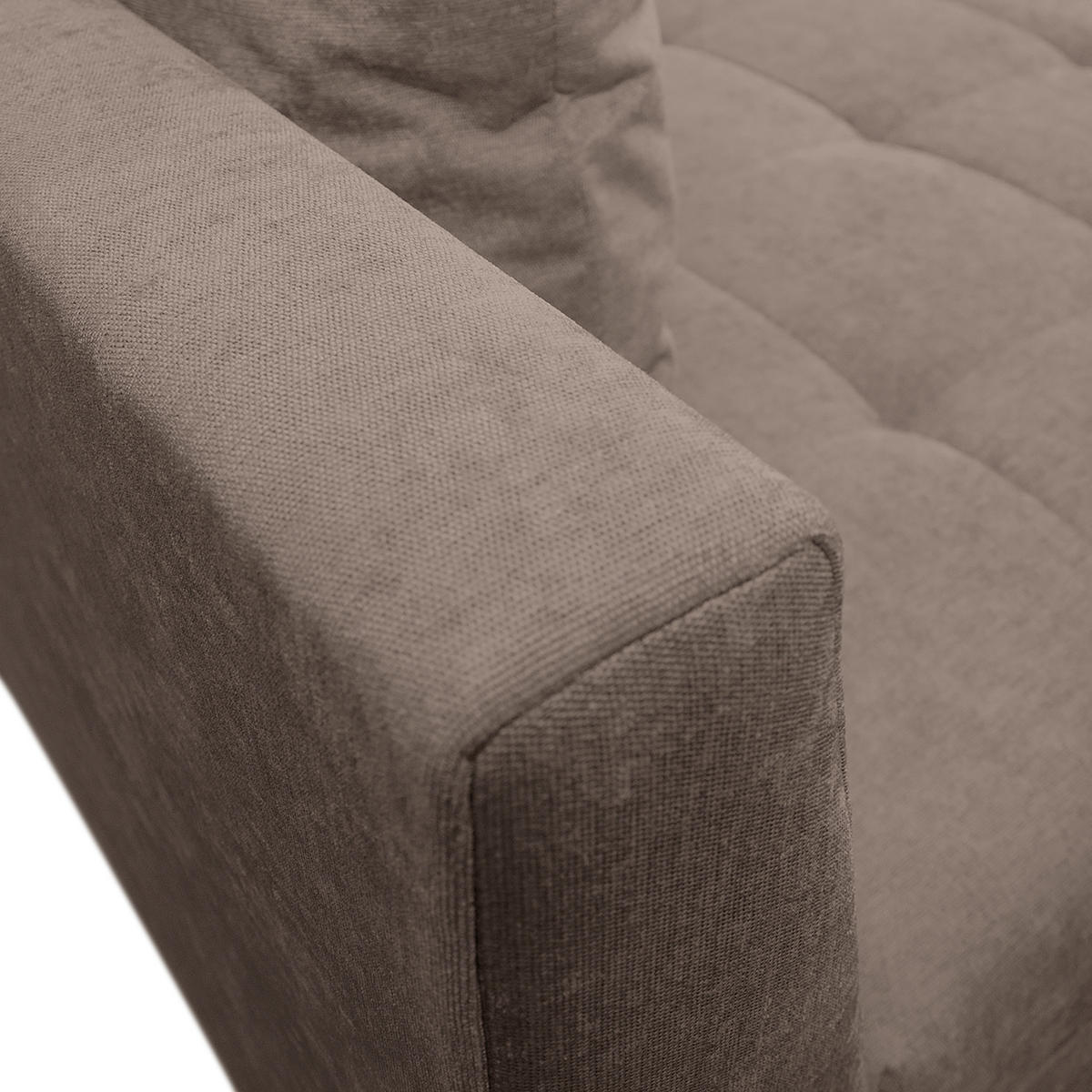 Ecksofa inkl. Hocker in Flachgewebe Braun  - Schwarz/Braun, Design, Holz/Textil (174/247cm) - MID.YOU