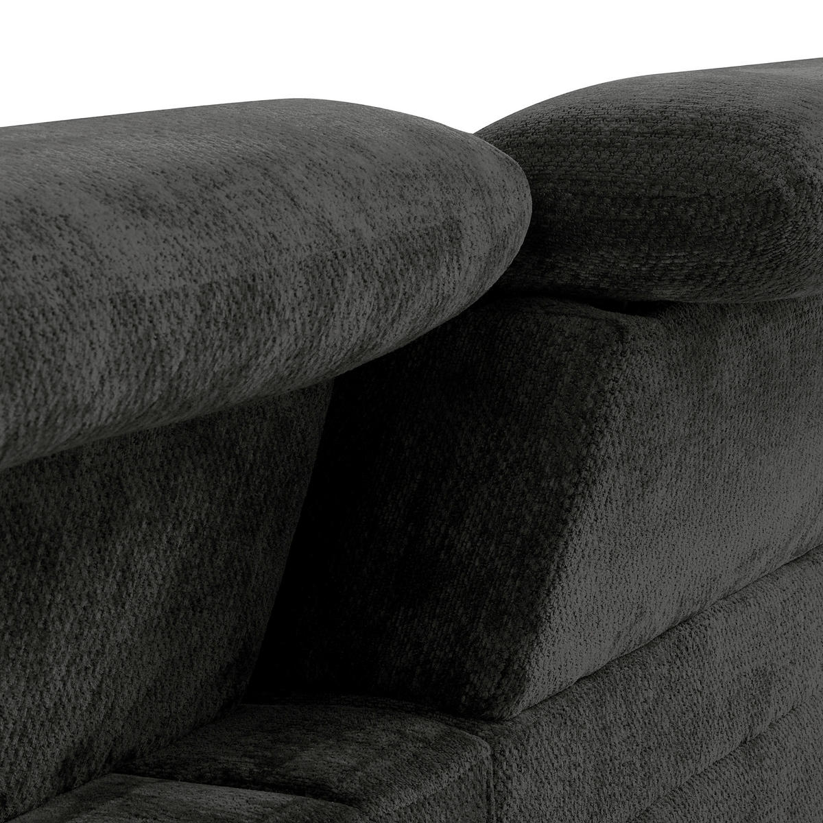 ECKSOFA  Webstoff Schwarz  - Schwarz, Design, Textil/Metall (195/268cm) - Livetastic