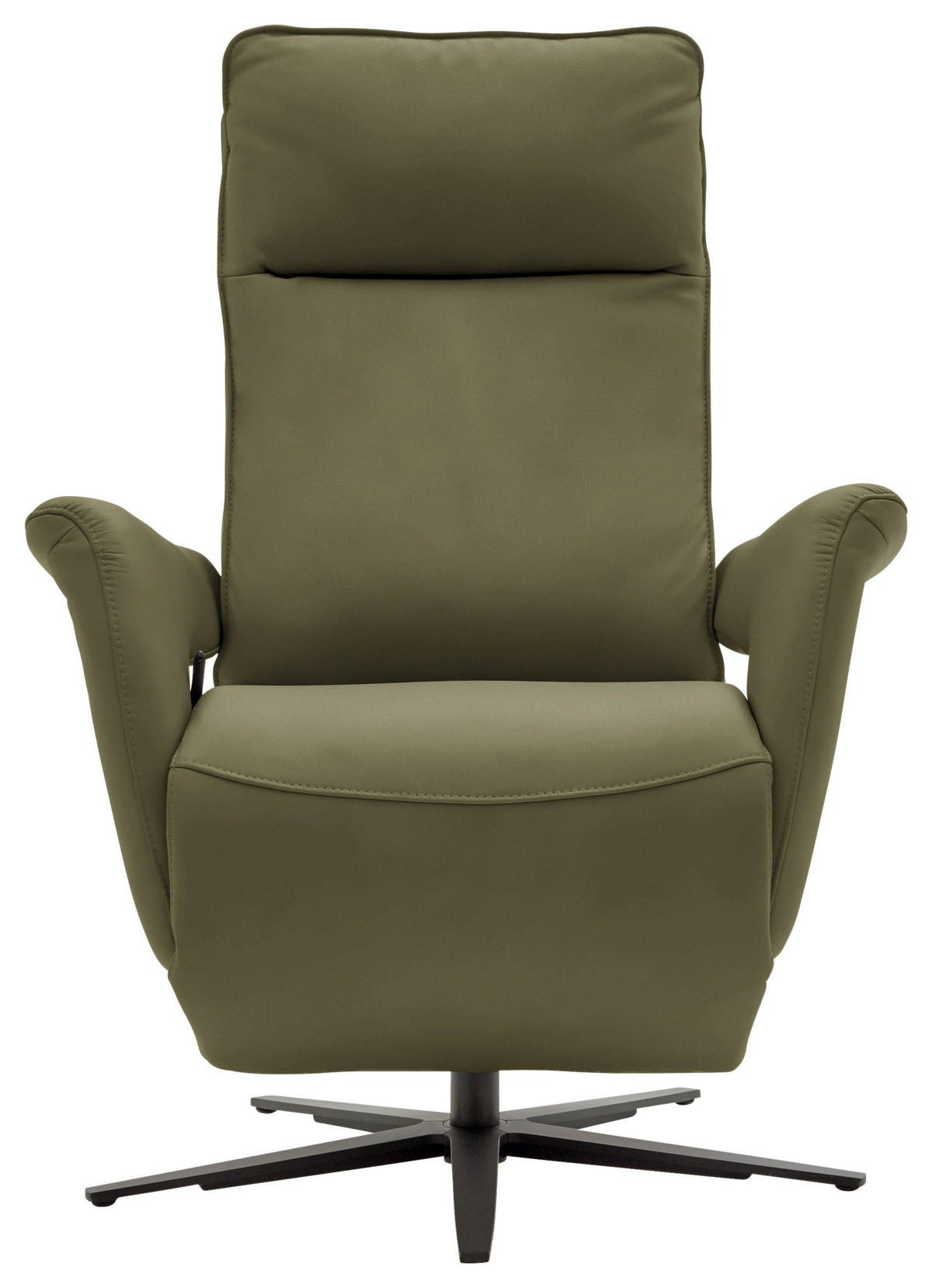 RELAXSESSEL in Leder Grün  - Schwarz/Grün, Design, Leder/Metall (83/116/87cm) - Valdera