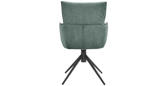 ARMLEHNSTUHL in Eisen Velours - Salbeigrün/Schwarz, Design, Textil/Metall (58/91/62cm) - Dieter Knoll