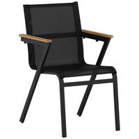 UTESTOL i textil, trä, metall naturfärgad, svart  - svart/naturfärgad, Basics, metall/trä (57/87/61cm)
