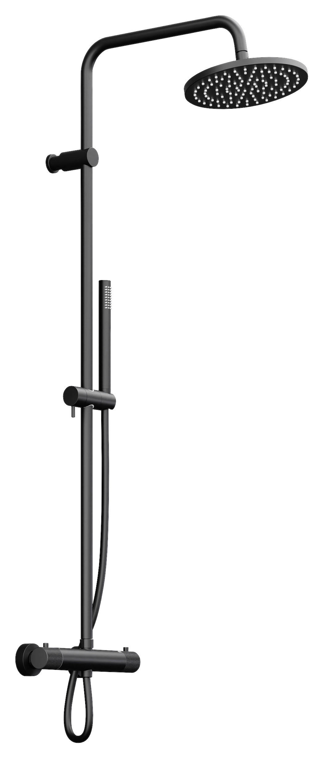 ÜBERKOPFBRAUSESET  - Schwarz, MODERN, Metall (27,7/117,7/55cm)