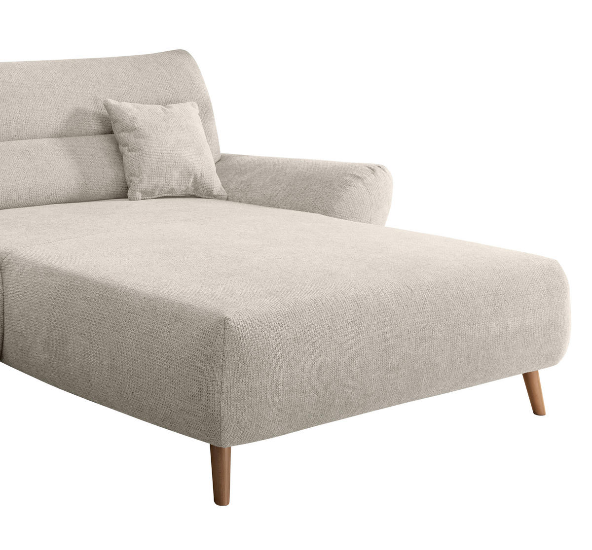 ECKSOFA in Chenille Beige  - Wildeiche/Beige, Modern, Holz/Textil (290/166cm) - MID.YOU