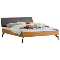 BETT 140/200 cm  in Anthrazit, Grau, Wildeiche  - Wildeiche/Anthrazit, Design, Holz/Metall (140/200cm) - Hasena