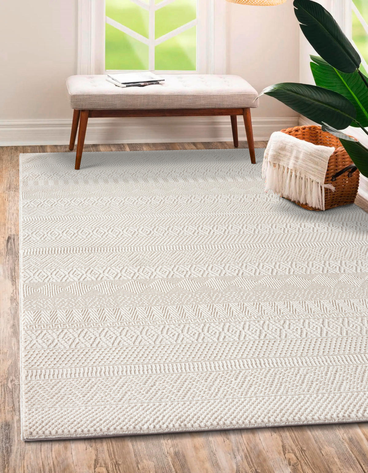 WEBTEPPICH 80/150 cm Sign Creme  - Creme, KONVENTIONELL, Textil (80/150cm)