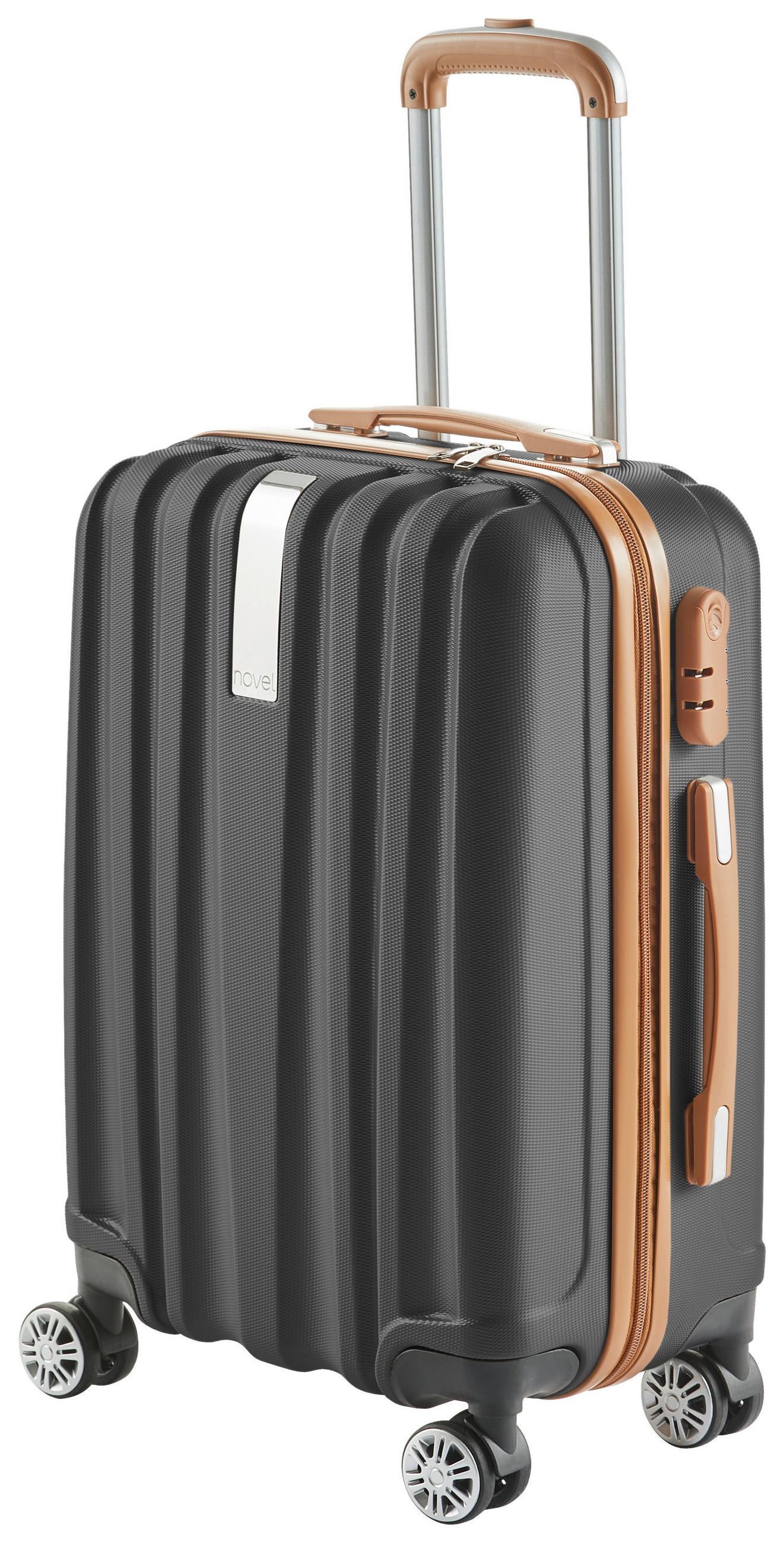 REISEKOFFER Braun, Dunkelgrau  - Dunkelgrau/Braun, Basics, Kunststoff/Metall (36/55/23cm) - Novel