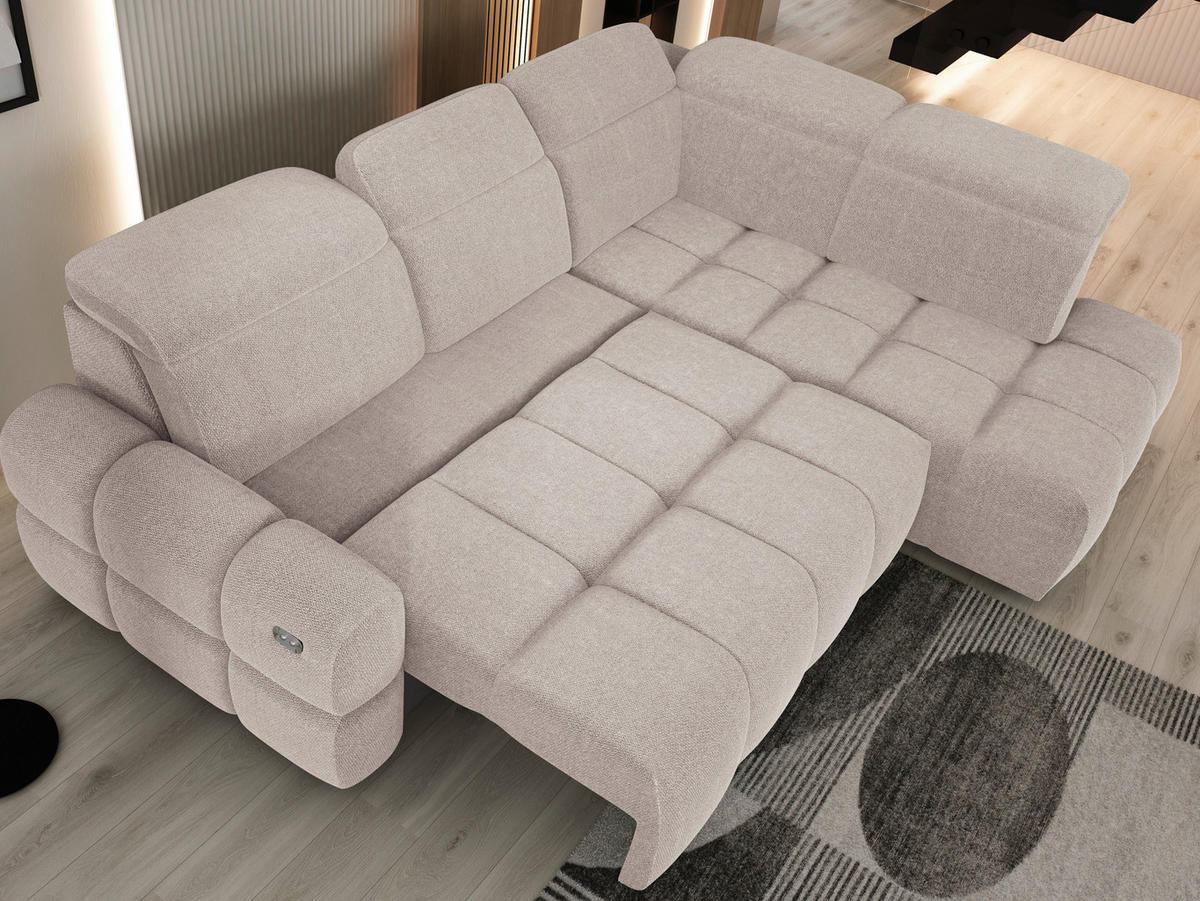 KUTNA GARNITURA tekstil  bež   - bež, Moderno, tekstil/plastika (270/110/223cm)