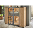 HIGHBOARD Anthrazit, Kastanienfarben  152/119,1/39,5 cm  - Kastanienfarben/Anthrazit, Natur, Glas/Holz (152/119,1/39,5cm) - Valnatura