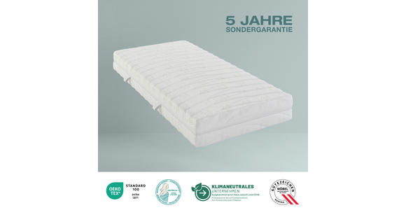 KALTSCHAUMMATRATZE 80/200 cm Höhe ca. 21 cm  - Weiß, Basics, Textil (80/200cm) - Sleeptex
