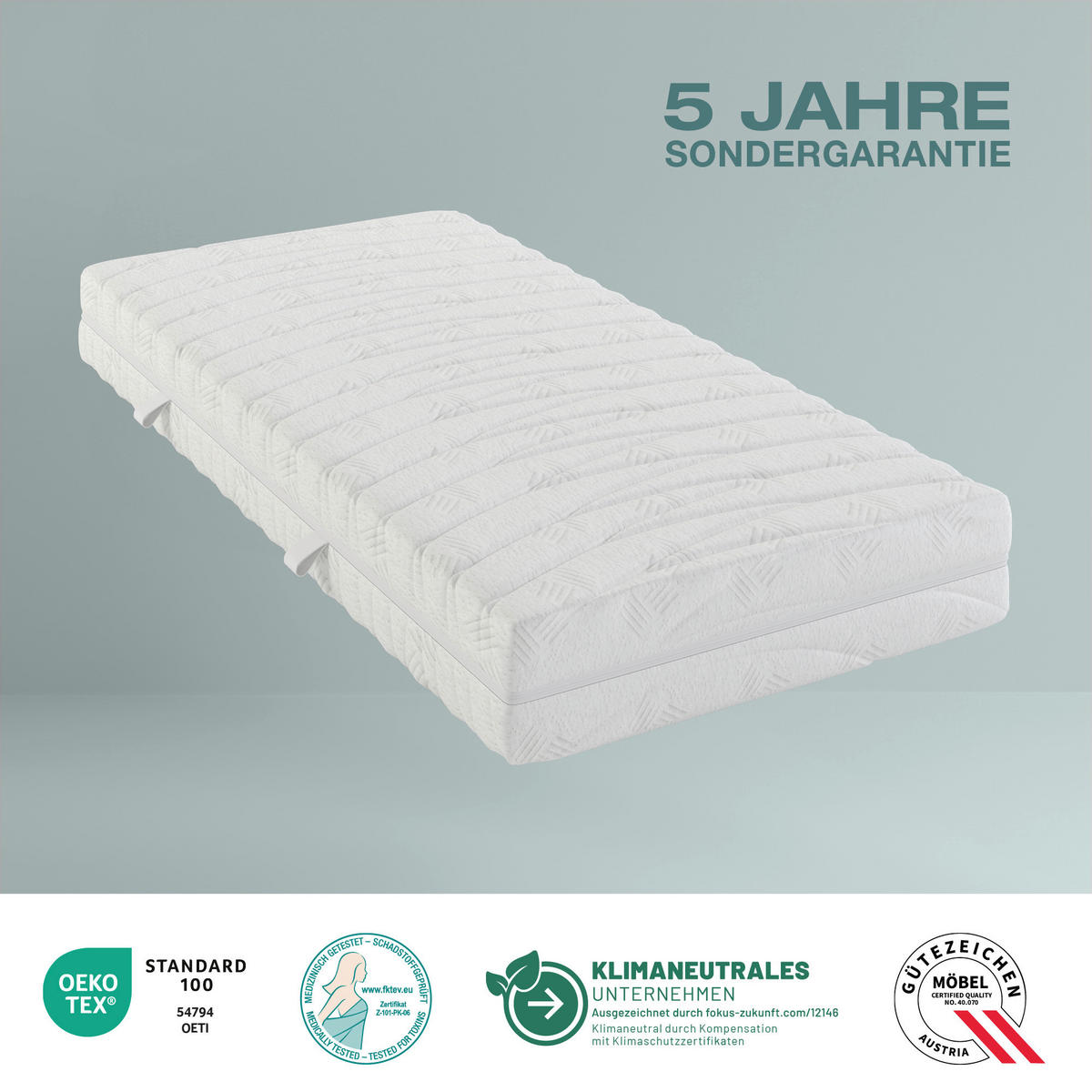 KALTSCHAUMMATRATZE 160/200 cm Höhe ca. 21 cm 7 -Zonen - Weiß, Basics, Textil (160/200cm) - Boxxx