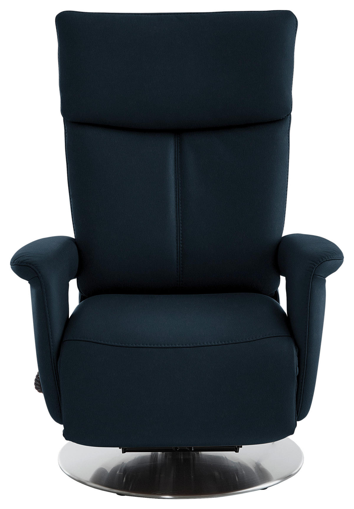 RELAXSESSEL in Leder Dunkelblau  - Edelstahlfarben/Dunkelblau, Design, Leder/Metall (78/112/85cm) - Cantus