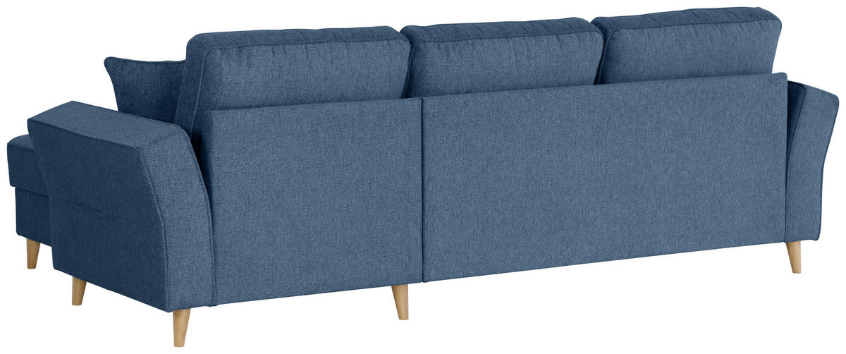ECKSOFA in Flachgewebe Dunkelblau  - Eichefarben/Dunkelblau, Konventionell, Holz/Textil (265/159cm) - Carryhome
