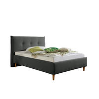 POLSTERBETT 140/200 cm,  in Anthrazit,  - Anthrazit/Naturfarben, MODERN, Holz/Textil (140/200cm) - Livetastic