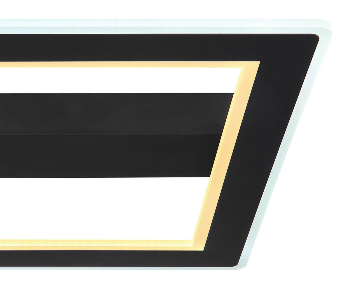LED-DECKENLEUCHTE 30 W    45/45/5 cm  - Opal/Schwarz, Design, Kunststoff/Metall (45/45/5cm) - Globo