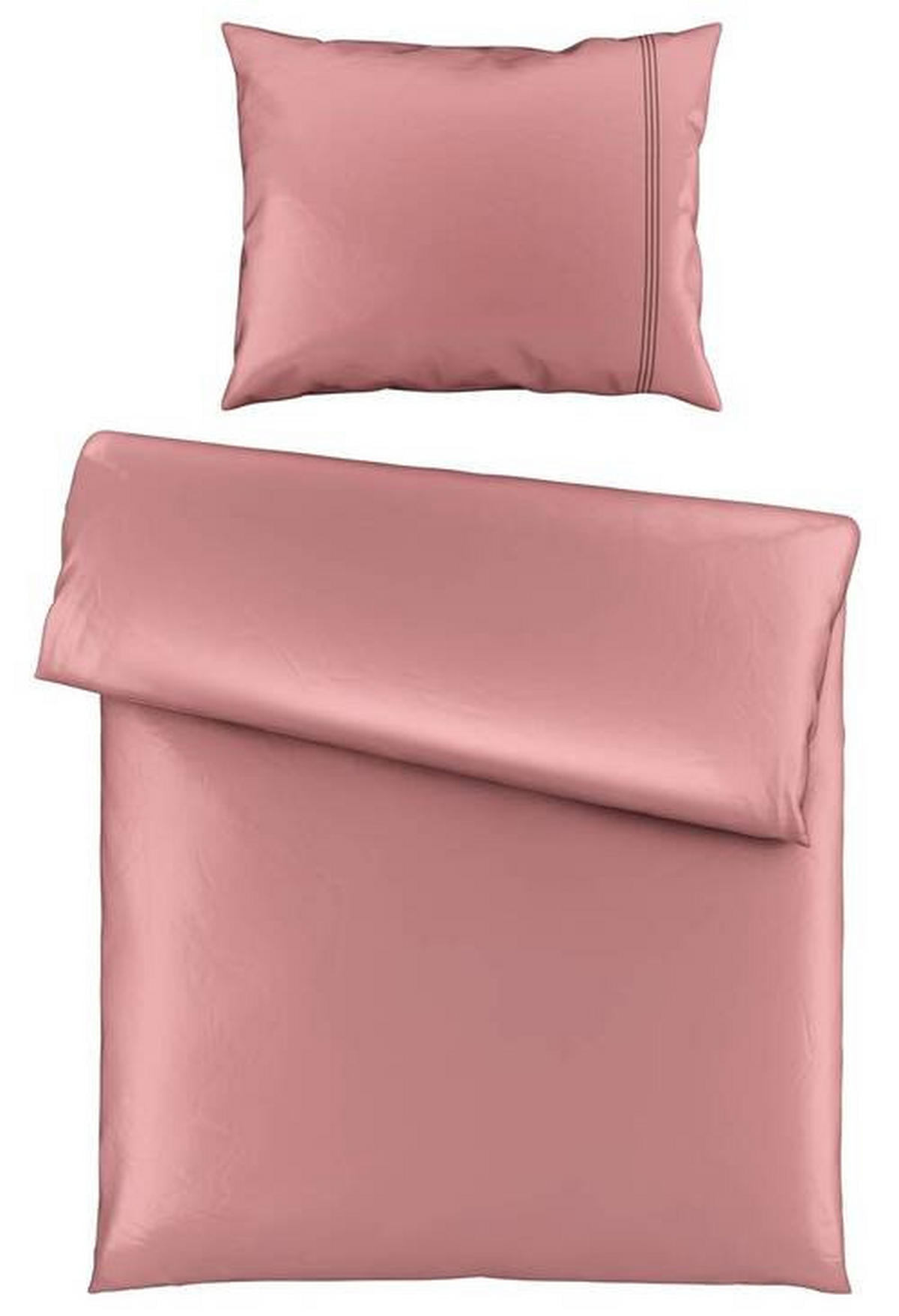 BETTWÄSCHESET Satin 160/210 cm  65 cm/100 cm  - Rosa, Natur, Textil (160/210cm) - Bio:Vio