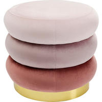 HOCKER Samt Creme, Rosa, Beige  - Beige/Creme, Trend, Textil/Metall (45/40/45cm) - Kare-Design