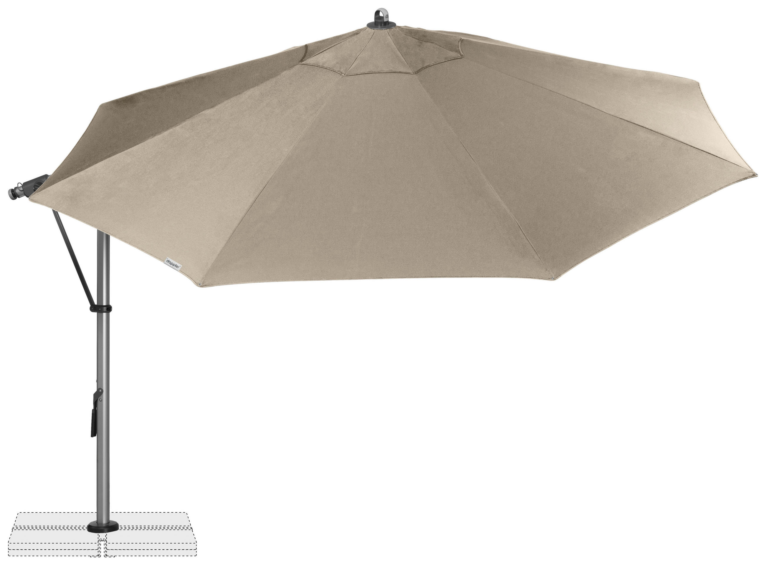 AMPELSCHIRM 350 cm Sandfarben  - Sandfarben/Silberfarben, Basics, Textil/Metall (350/350cm) - Doppler