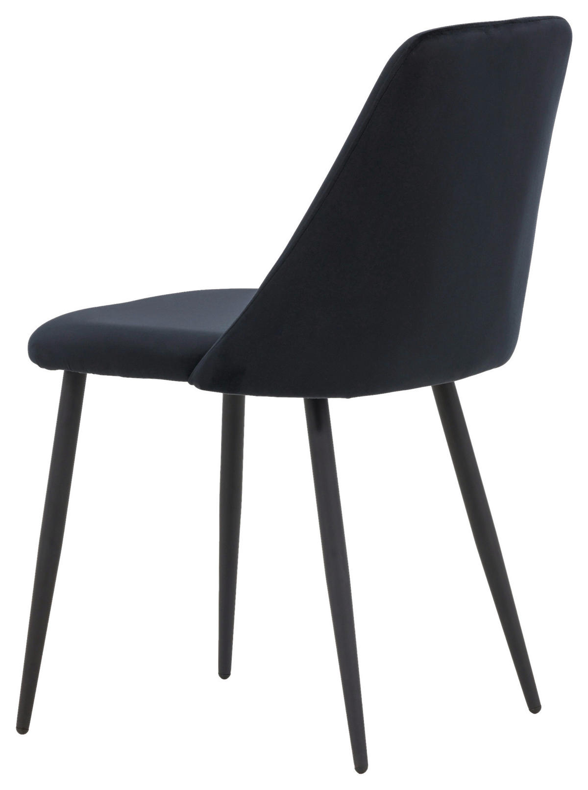 STUHL-SET 2 Stück  in Stahl Samt  - Schwarz, Design, Textil/Metall (49/87/56cm) - Livetastic