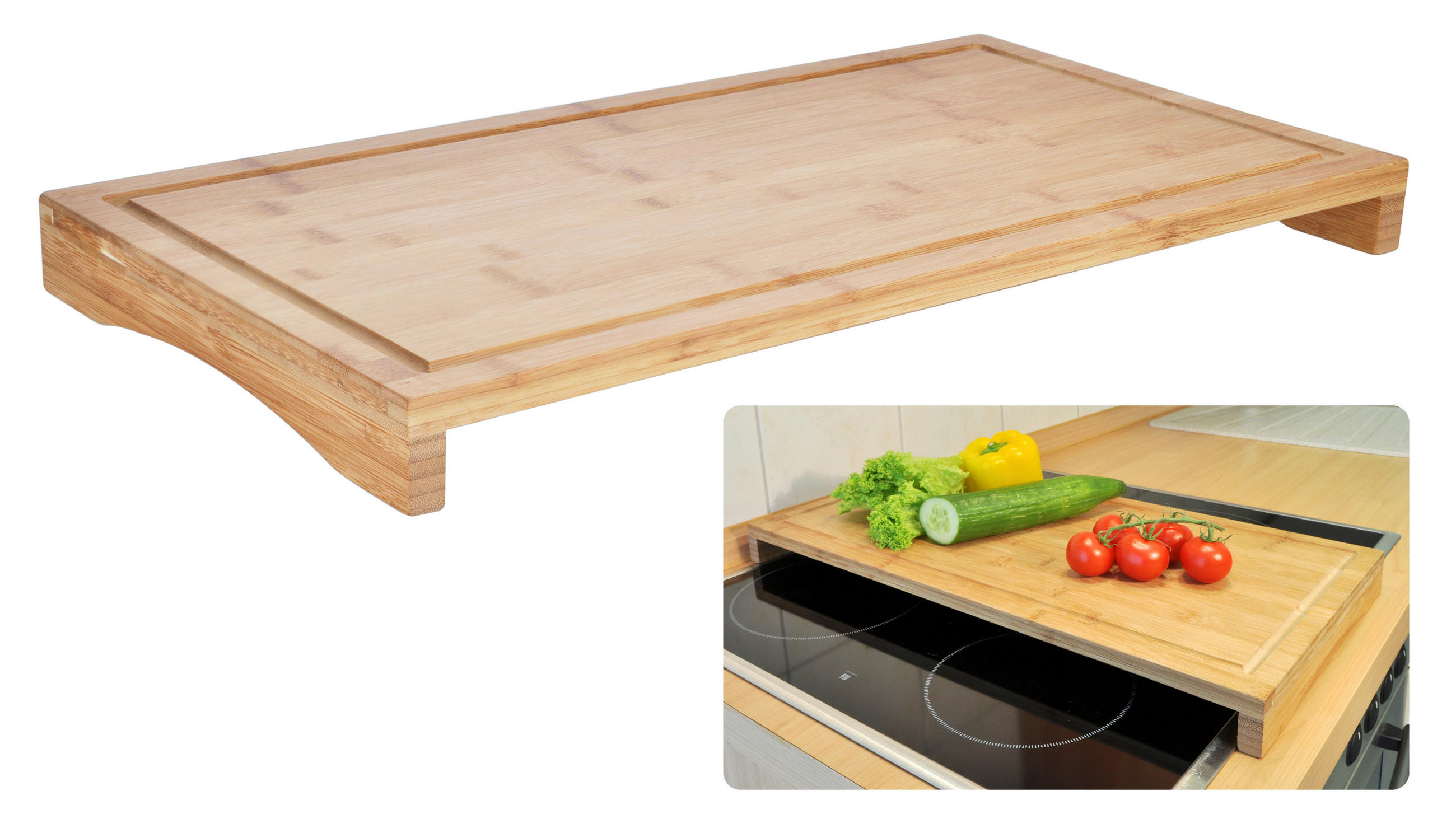 SCHNEIDEBRETT Holz Bambus  - Naturfarben, Basics, Holz (54/28/4,3cm)