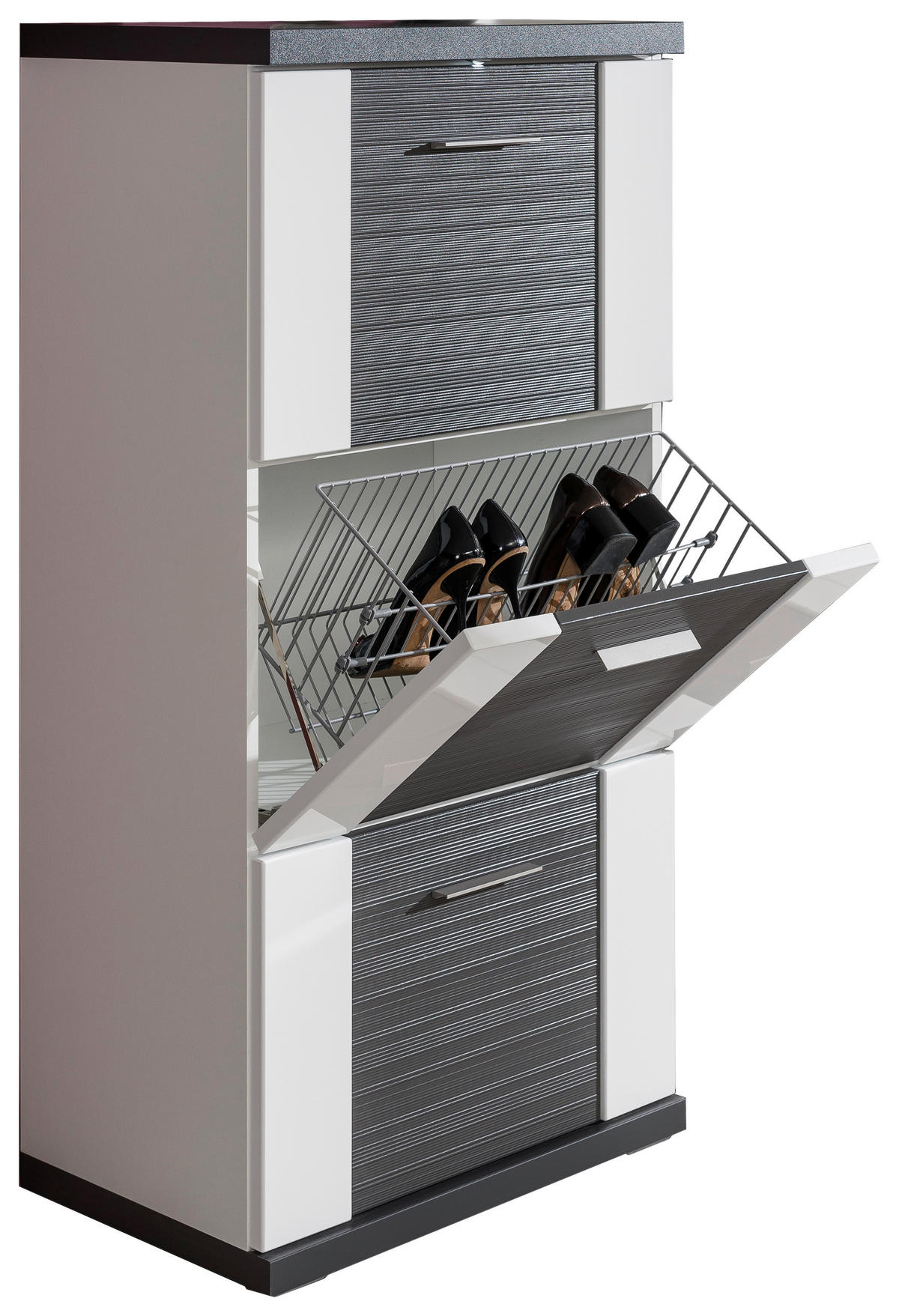 GARDEROBE 3-teilig  in 195/206,6/41,6 cm  - Graphitfarben/Weiß, Design, Holzwerkstoff (195/206,6/41,6cm) - Xora