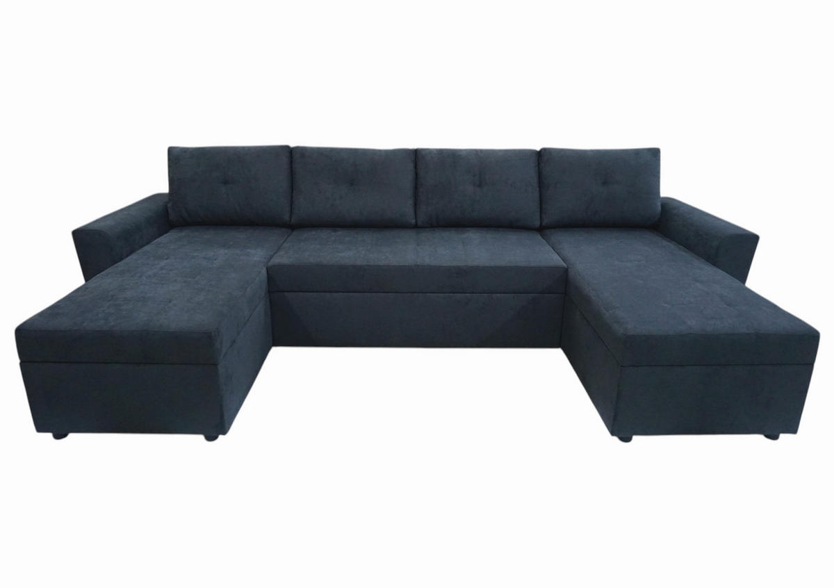 WOHNLANDSCHAFT TERMOLI in Jacquard Anthrazit  - Anthrazit/Schwarz, Design, Kunststoff/Textil (155/296/155cm) - MID.YOU