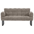 SITZBANK in Textil Graubraun  - Graubraun/Schwarz, Design, Textil/Metall (176/91/78cm) - Novel