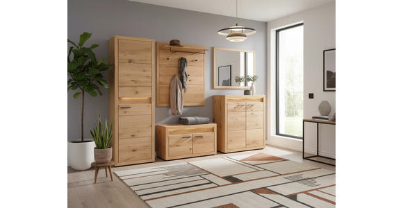 GARDEROBE  in 285/199/40 cm  - Eichefarben, KONVENTIONELL, Holz (285/199/40cm) - Linea Natura