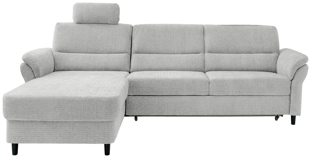 ECKSOFA Mikrofaser Weiss  - Weiss/Schwarz, Modern, Holz/Textil (176/279cm) - Livetastic