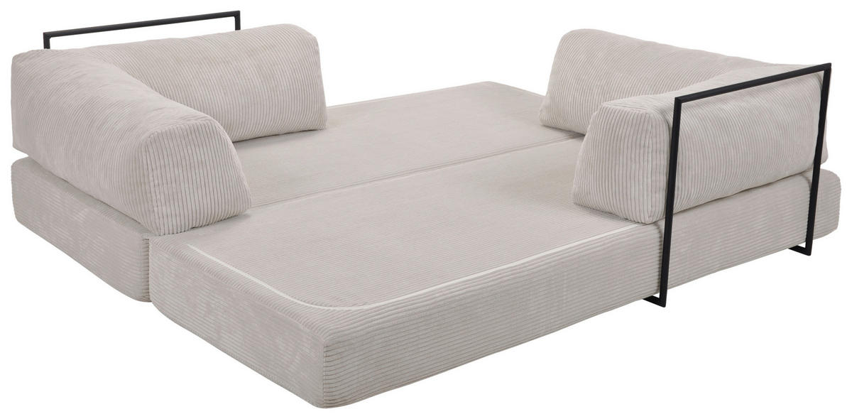 SCHLAFSOFA Cord Naturfarben  - Naturfarben, KONVENTIONELL, Textil/Metall (200/77/80cm) - Carryhome