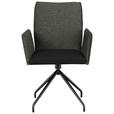 ARMLEHNSTUHL  , Stoffauswahl, Typenauswahl, Sitzfläche 360° drehbar  , Mikrofaser  ,  - Schwarz/Grün, Design, Textil/Metall (60/91/60cm) - Moderano