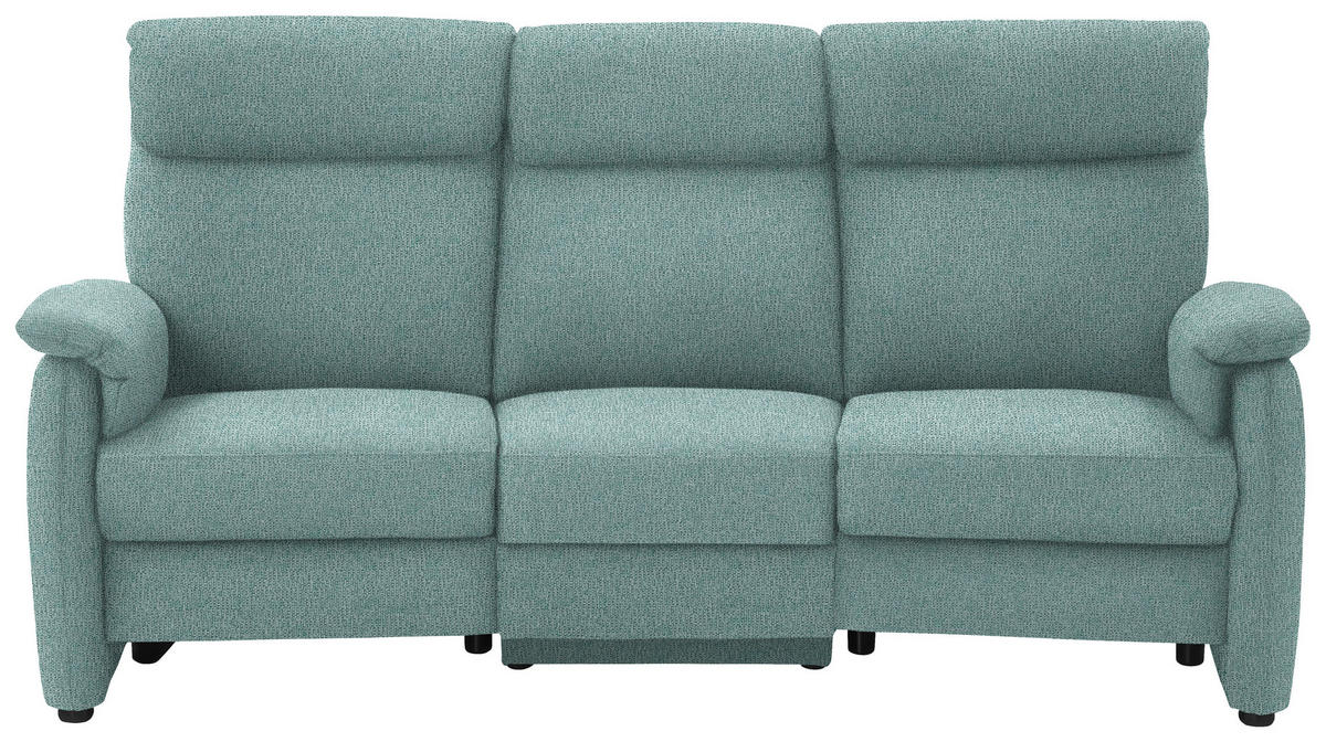 TRAPEZSOFA in Flachgewebe Salbeigrün  - Salbeigrün/Schwarz, Konventionell, Textil/Metall (219/107/97cm) - Pure Home Comfort