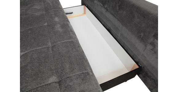 SCHLAFSOFA  mit Liegefunktion, Schlafen auf Sitzhöhe, Rücken echt Chenille Graphitfarben  - Schwarz/Graphitfarben, KONVENTIONELL, Textil/Metall (203/94/96cm) - Carryhome