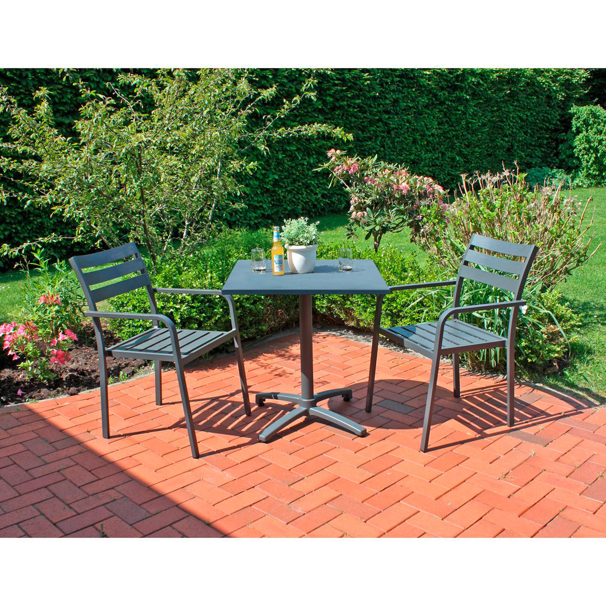 GARTENSET Aluminium  - Anthrazit/Schwarz, Basics, Metall (55/88/63cm) - Gardenson